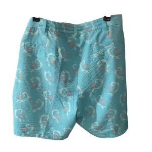 PGA TOUR Blue Flamingo Seersucker Mens Golf Shorts Moisture Wicking Sz 42 NWT